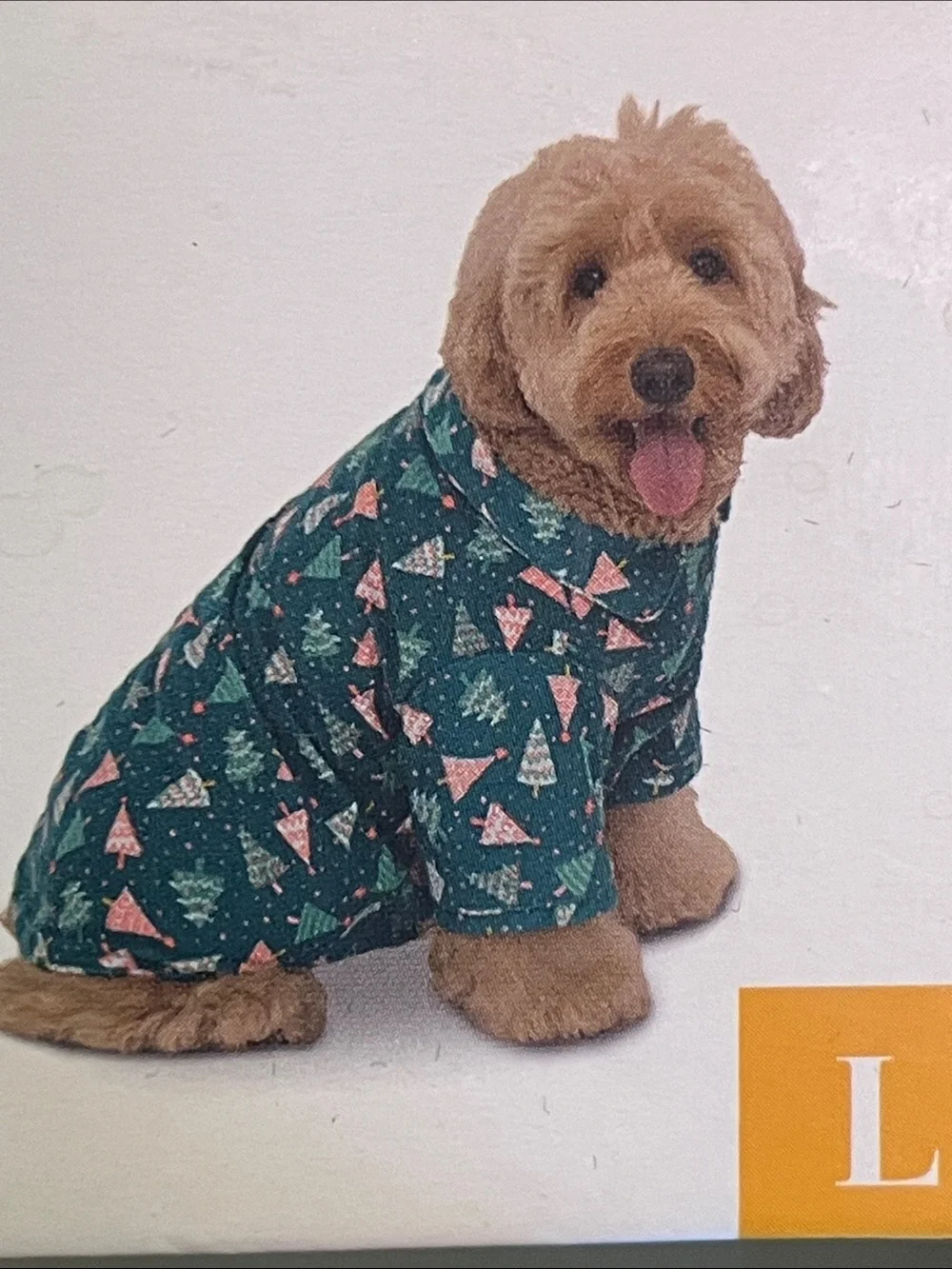 Green Holiday Tree Print Dog Pajama